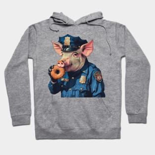 police pig eating donut Hoodie